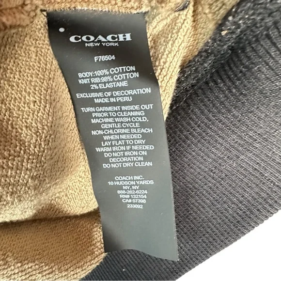 COACH Signature Monogram Terry Cotton Hoodie - Picture 8 of 9